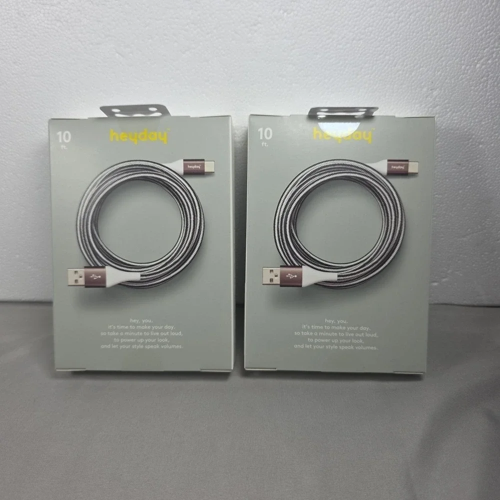 Heyday USB A to USB C - 10ft Charging Cable for Android Devices Set Of 2
